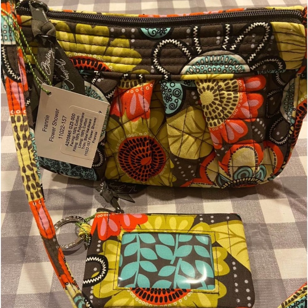 Vera Bradley Flower Shower Frannie purse and ID coin purse setBoth NWT
